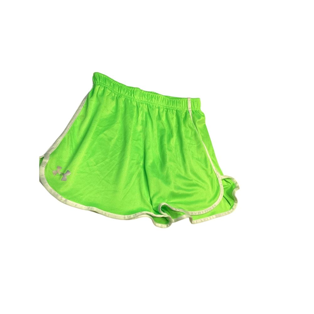 Under Armour Bright Neon Green Mesh Athletic Shorts Size Large for Women